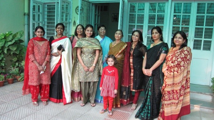 Vandana Ranjan with her sisters and family at a birthday gathering