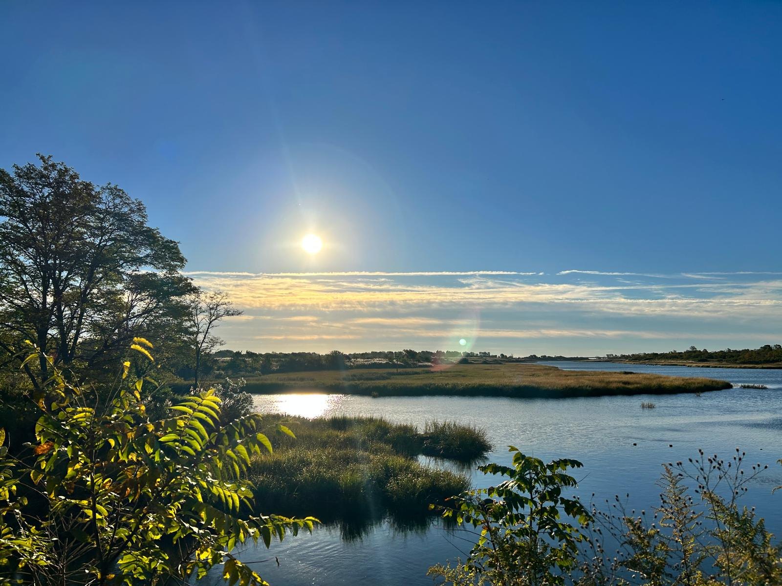 Sun over the salt marsh at Gerritsen Creek, Brooklyn